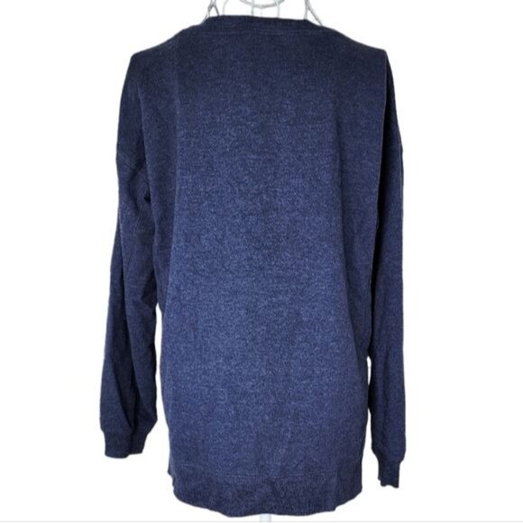 Wildfox Embroidered Social Navy Crew Neck Sweatshirt Size M - Picture 3 of 9